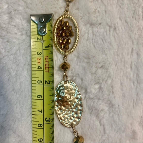 Boho Necklace Long Gold-Tone & Bronze Beaded Perfect Condition Gorgeous! - Picture 12 of 16